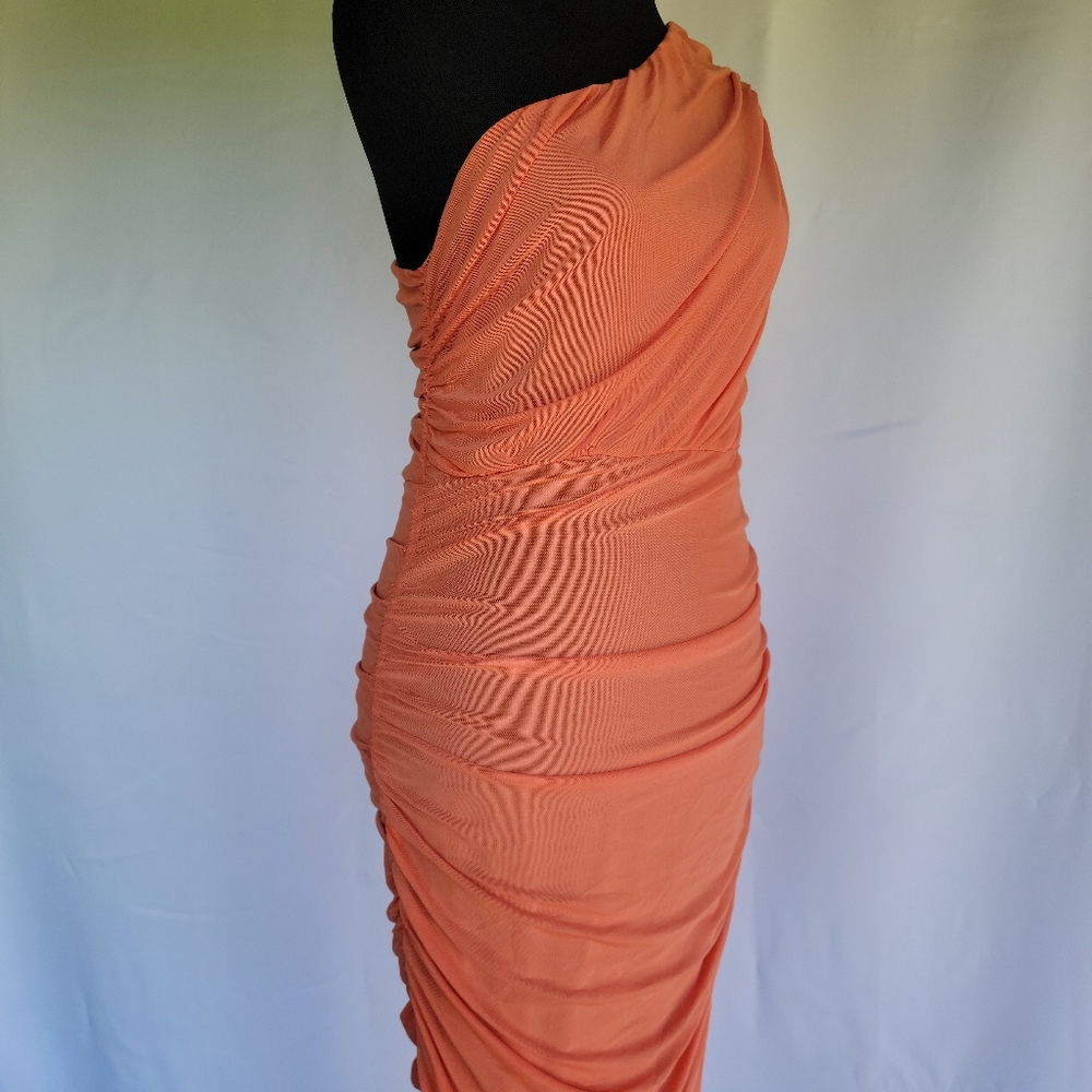 NWOT Pofash Off-Shoulder Orange Dress - XL